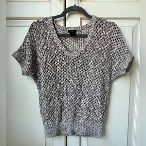 Ann Taylor crochet sweater, short sleeve. Perfect for summer. Large petite.